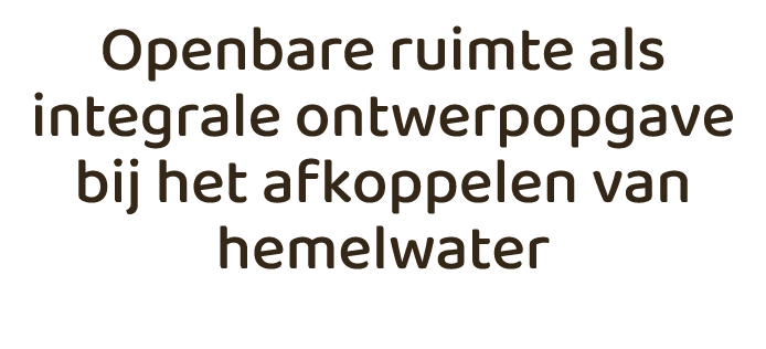 Openbare ruimte als integrale ontwerpopgave bij het afkoppelen van hemelwater